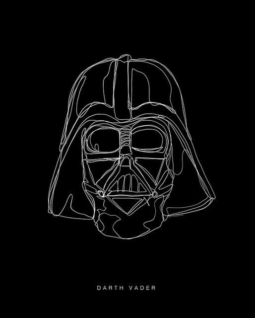 Disney Star Wars Darth Vader Wandbild Komar Schwarz-Weiß B: 40 cm, H: 50 cm - Bild 1