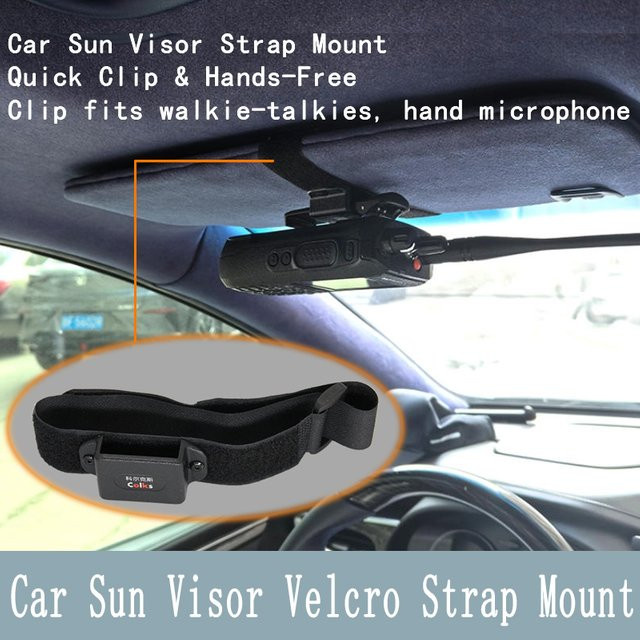 Colks Walkie-Talkie-Halterung für die Auto-Sonnenblende mit verstellbarem Klettverschluss und Mikrofonhalterung in Schwarz oder Orange - Bild 1