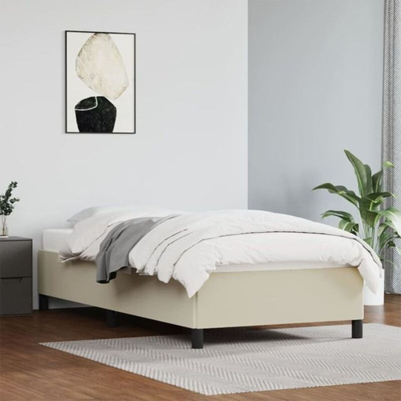 vidaxl Polsterbett aus Kunstleder in Beige B/T/H: 90 x 190 cm - Bild 1