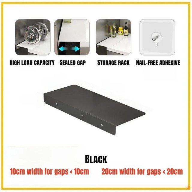 Chic Home Küchenarbeitsplatten-Erweiterungsbrett, Wandmontierter Metall-Organizer zur Aufbewahrung in schmalen Spalten, Schwarz, B/T: 30 x 10 cm - Bild 1