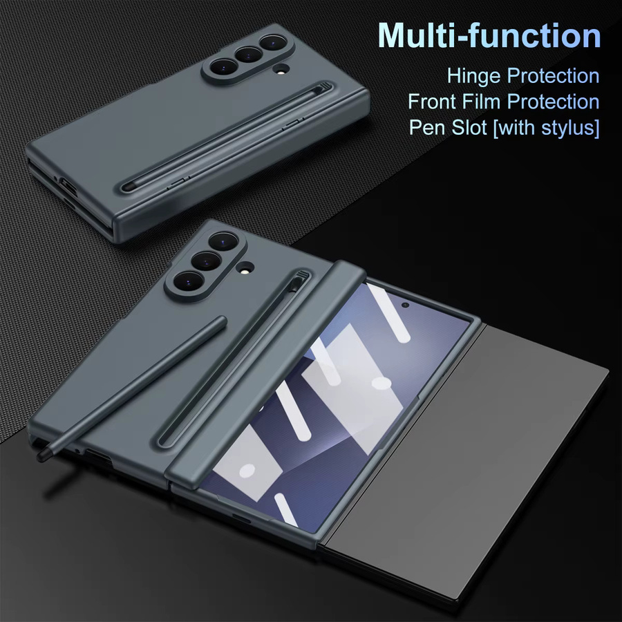 Longchi Handyhülle für Samsung Galaxy Z TriFold in Blau mit integriertem Ständer und Stiftschlitz - Bild 2