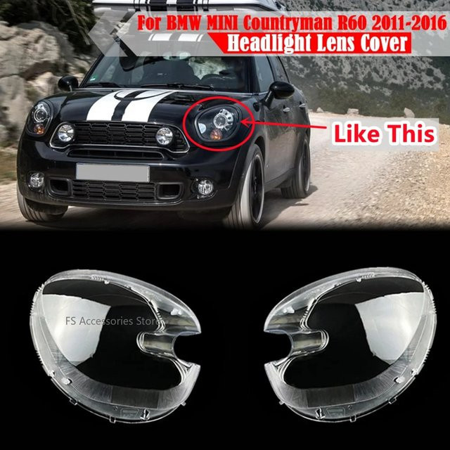F.Q.D.CAR Scheinwerfer Abdeckung für BMW MINI Countryman R60, Set Links/Rechts, transparent - Bild 1