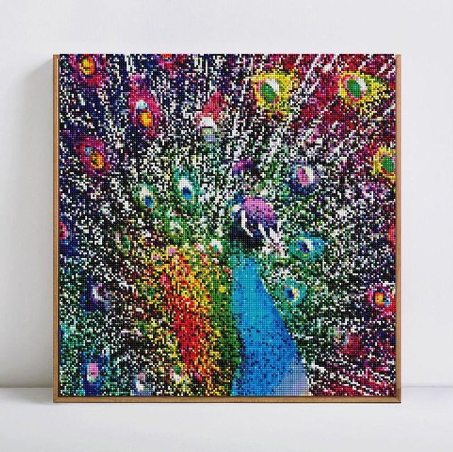 FIYO Diamant-Malerei Schmetterlingsbild Perlenstickerei in Schwarz und Multicolour B/B: 30 x 30 cm - Bild 1