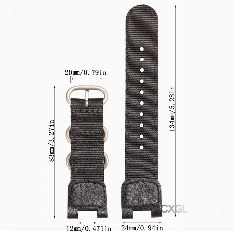 Casio Uhrenarmband, Nylon, Schwarz, Unisex - Bild 4
