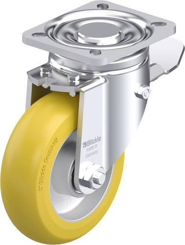 Blickle Stahlblech-Lenkrolle LH-ALTH 125K-1-ST-CO in Silber mit 125 mm Rad-Durchmesser und 550 kg Tragfähigkeit - Bild 1