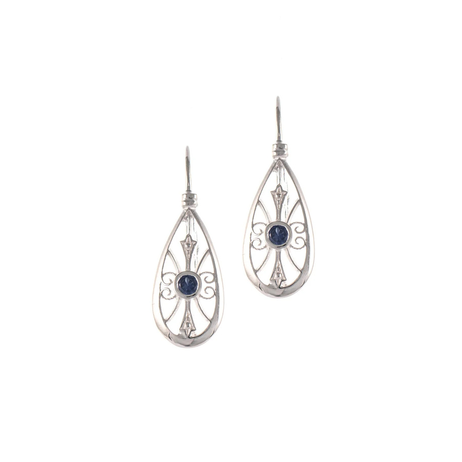 Ohrringe Dirndl Funkeln, 925 Silber, Zirkonia, blau, Unisex - Bild 1