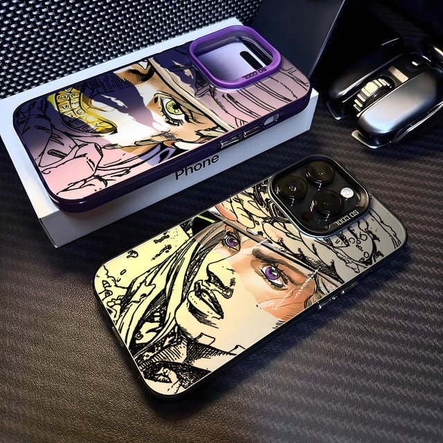 JoJo Bizarre Adventure Handyhülle für Samsung Galaxy A56 A55 A54 A53 A52 A26 A17 A16 A12 A06 4G 5G in Silber aus Hartschale - Bild 1