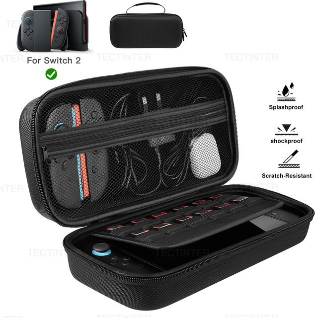 Schutzhülle und Tragetasche für Nintendo Switch 2 in Schwarz mit großer Kapazität für dein Spielzubehör - Bild 1