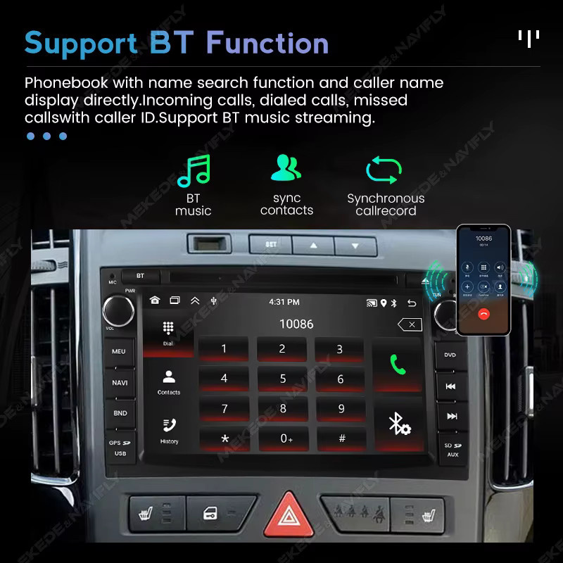 MEKEDE 2DIN Multimedia Autoradio mit Wireless CarPlay und Android Auto für KIA Ceed Venga 2010-2016 in Schwarz mit WiFi, Bluetooth und GPS - Bild 4