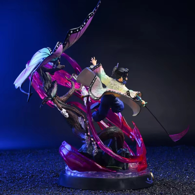 Bandai Dämonentöter Anime Actionfigur Agatsuma Zenitsu und Kamado Tanjirou PVC-Statue, Farbe: Purple, Höhe: 33 cm - Bild 1