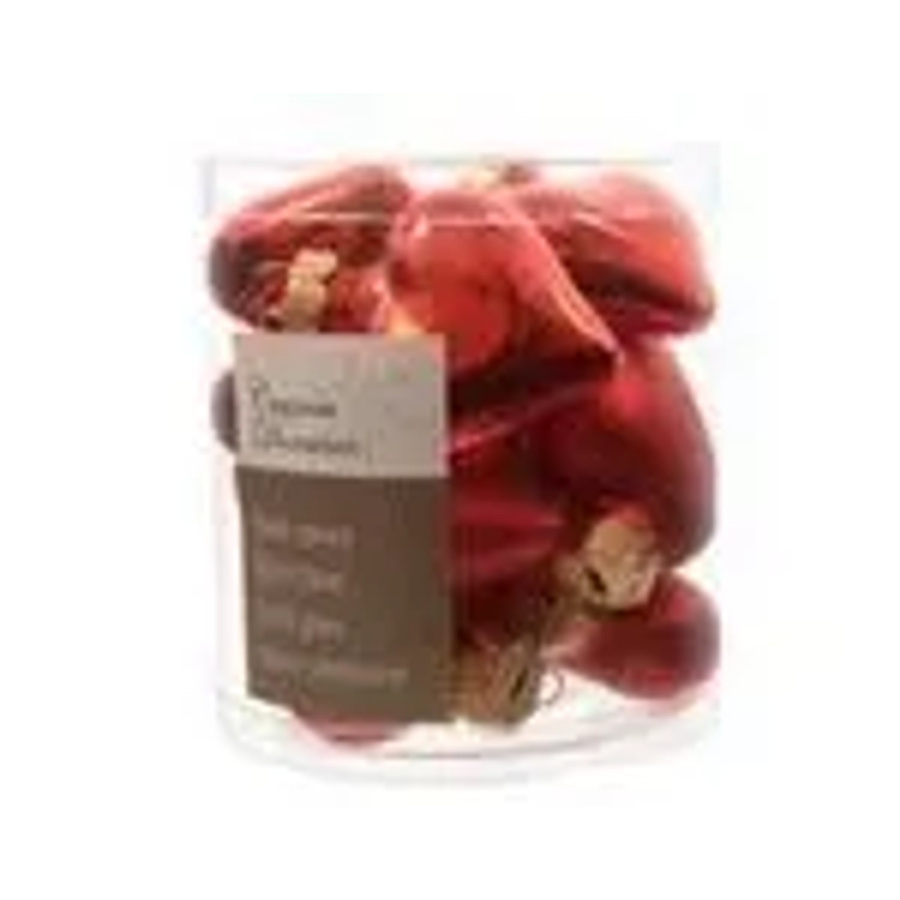 Kaemingk Christbaumschmuck Herzen aus Glas in Rot, 12 Stück, Glanz und Matt, B/T/H: 2 x 4,5 x 4 cm - Bild 2