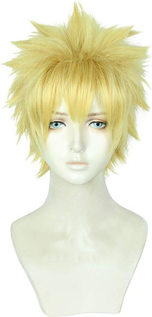 Whimsical W Anime Cosplay Perücke, Gelb, Kurz, Synthetisch, Unisex - Bild 1