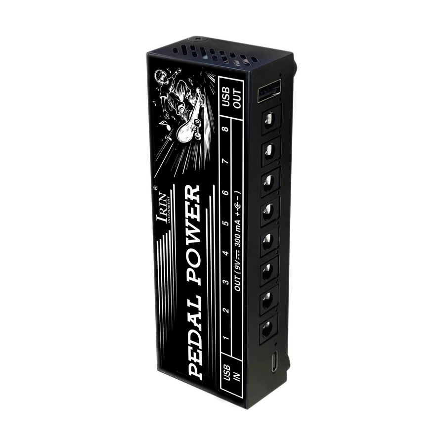 IRIN PW-3 Gitarrenpedal-Netzteil in Schwarz mit 8 isolierten 9V-Ausgängen für E-Gitarren- und Bass-Effektpedale - Bild 4