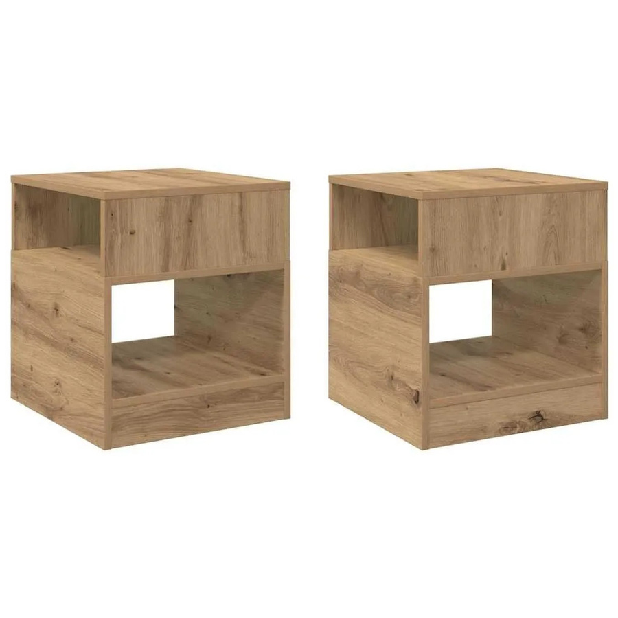 vidaXL Beistelltisch Set 2 Stück Artisan-Eiche Braun B/T/H: 40 x 40 x 45 cm - Bild 2