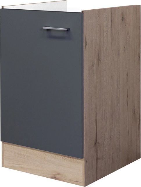 Flex-Well Spülenunterschrank Morena in Grau Matt, B/H/T: 50 x 82 x 57 cm - Bild 1