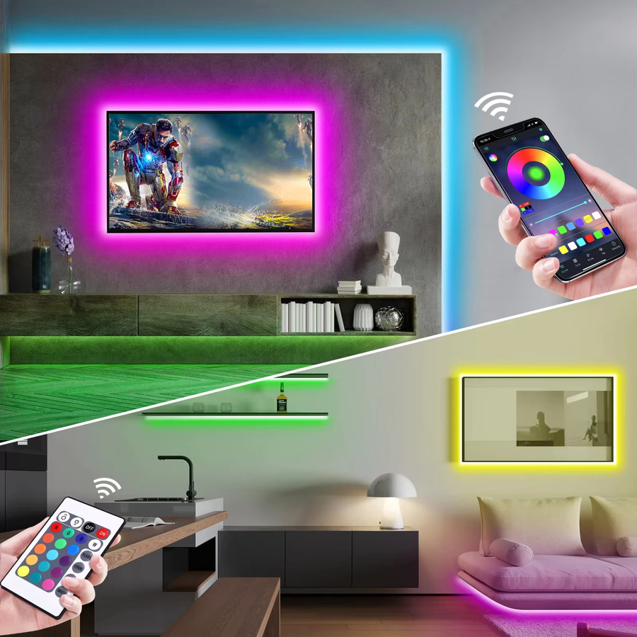 Saimili RGB LED Neonseil aus flexiblem Silikon mit App- und Fernbedienung, USB-Betrieb, bunte DIY-Lichtleiste für dekorative Partybeleuchtung - Bild 3
