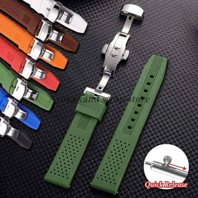 Uhrenarmband Silikon, Schnellverschluss, Schmetterlingsverschluss, Herren - Bild 1