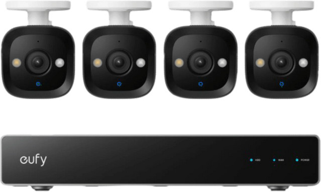 eufy PoE Sicherheitssystem mit Netzwerkvideorecorder und 4 E40 Kameras in Schwarz - Bild 1