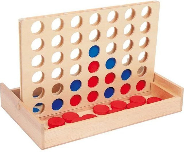Spiel der Gesellschaft Puissance 4 Reiseformat Brettspiel Holz rot - Bild 1