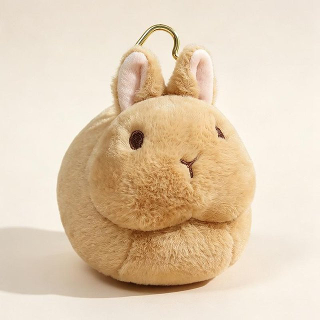 Yiran toy Kawaii Mini Dickes Kaninchen Plüschtier, Hase, Braun, 15cm - Bild 1