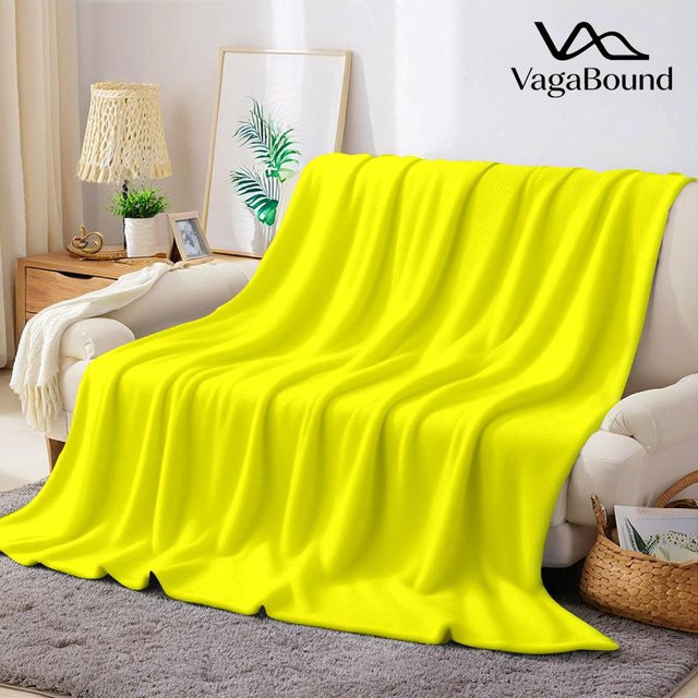 JMG Household Supplies Flanelldecke aus Fleece in Gelb, weich und warm, B/H: 70 x 100 cm - Bild 1