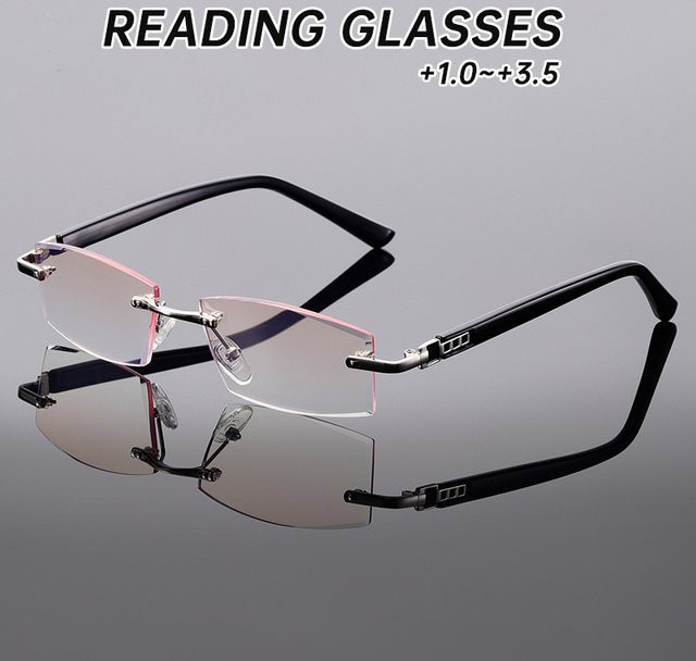 Hindfield Lesebrille, randlos, rectangular, Metall, Unisex - Bild 1