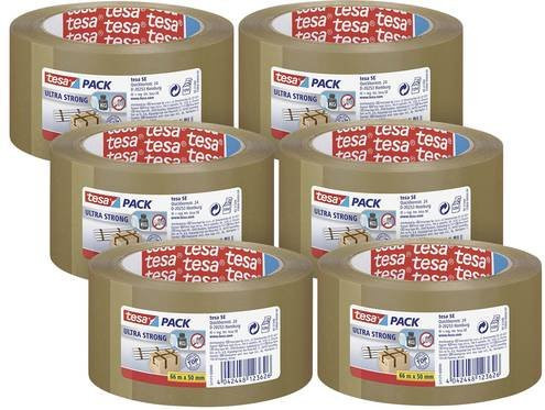 Tesa ULTRA STRONG 57177 Packband Braun, 6er Pack, Breite: 50 mm, Länge: 66 m - Bild 1