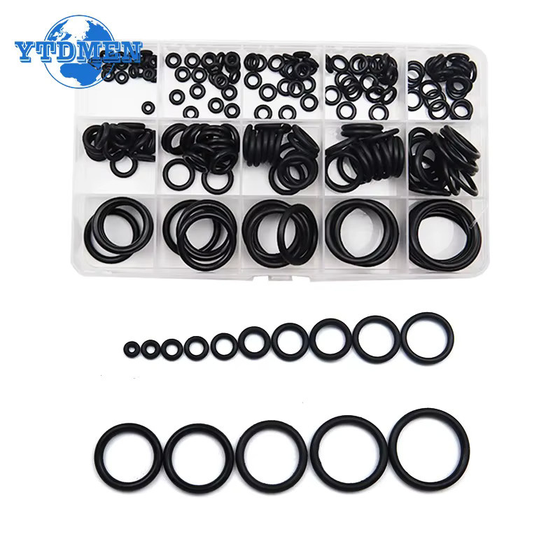 YTDMEN 200er Set O-Ringe aus Nitril und Silikon in Schwarz für DIY-Elektronikreparaturen und Abdichtungen - Bild 2