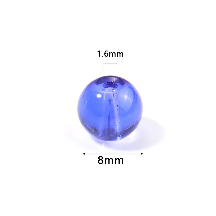 Louleur Perlen, Glas, rund, 8 mm, bunt, transparent, Spacer - Bild 1