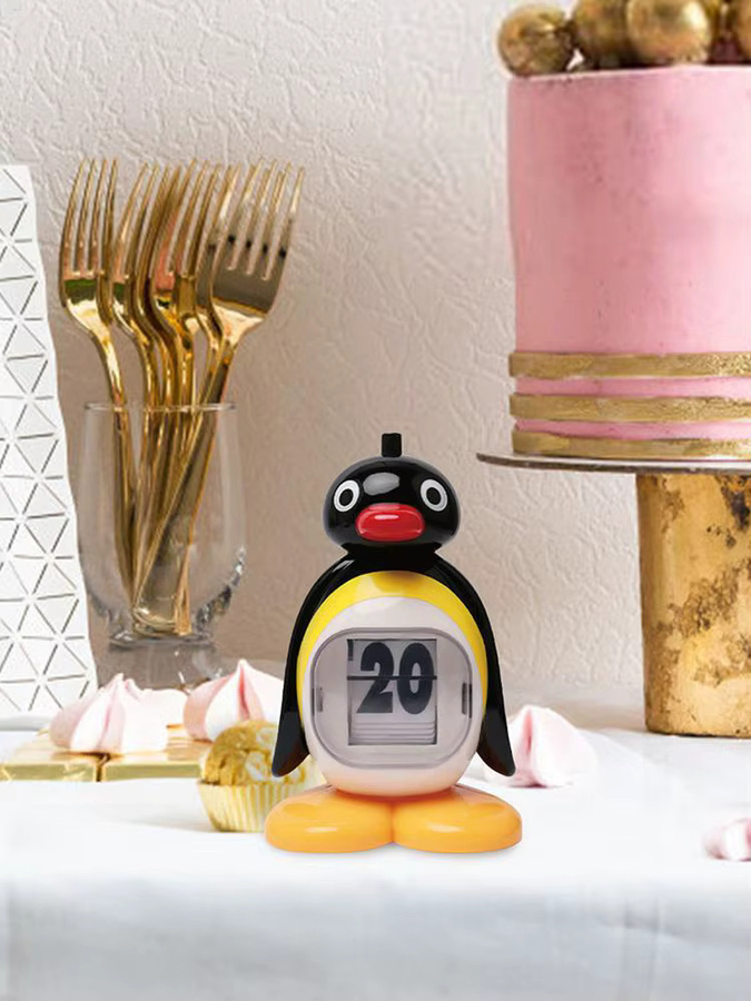 Niedlicher Ewiger Pinguin Desktop Kalender in Schwarz als Retro Dekoration für dein Zuhause oder Schlafzimmer - Bild 4