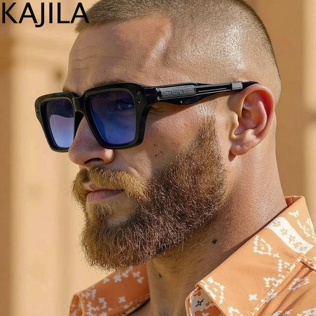 Kajila Sonnenbrille, Quadratisch, Vollrand, Schwarz, Kunststoff, Herren - Bild 1
