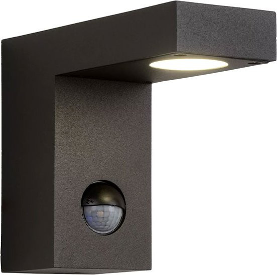 Lucide Texas-IR LED-Wandleuchte in Schwarz mit Bewegungsmelder, Timer und Dämmerungssensor für den Garten - Bild 1