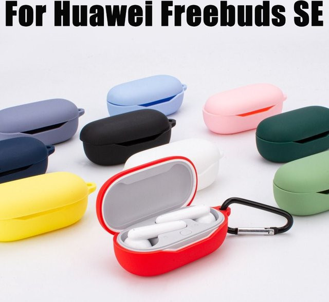 Silikonhülle für Huawei Freebuds SE in Pink mit Schlüsselanhänger - Bild 1
