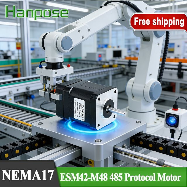 HANPOSE Schrittmotor ESM42-M48 mit integriertem Motor und geschlossenem Regelkreis, 1,8 A, 52 N.cm, 485-Kommunikationsprotokoll für FDM-3D-Drucker, Schwarz - Bild 1