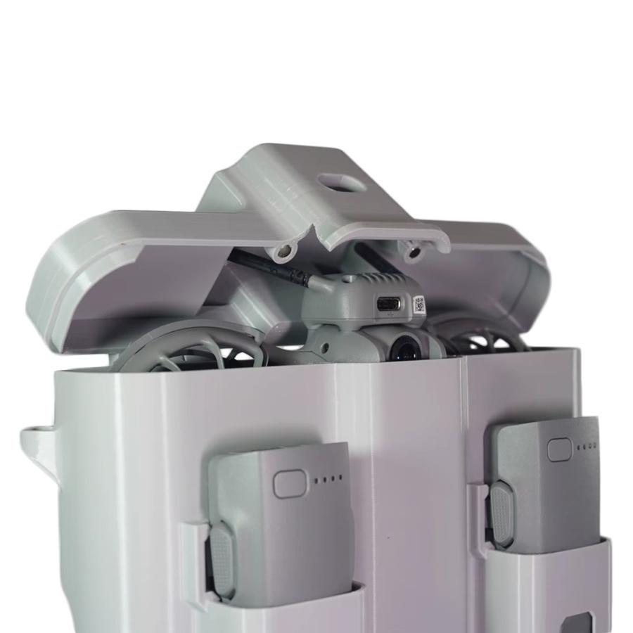 Schützende Aufbewahrungsbox für DJI Neo2 in Grau, 3D-gedruckte Tragetasche mit Anti-Druck-Hartschale und offenem Deckel-Design - Bild 2