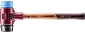 Halder Simplex Schonhammer mit TPE-Soft Kopf in Blau und Holzgriff, Länge: 350 mm, Kopf-Durchmesser: 50 mm - Bild 1