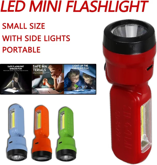 Heinast Mini COB + XPE Kinder-Taschenlampe mit USB-Wiederaufladung und 3 Modi als tragbares Outdoor-Nachtlicht für Camping und Wandern - Bild 1