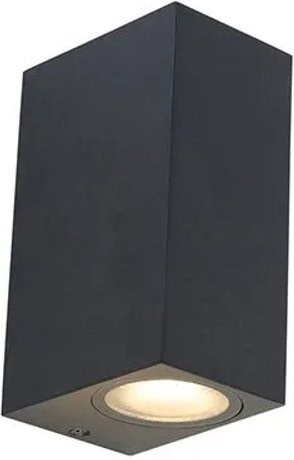 QAZQA Baleno II Moderne Wandleuchte Schwarz aus Aluminium mit IP44 Schutz für Außenbereich und Badezimmer - Bild 1