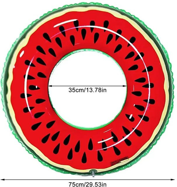 Super Six Wassermelonen-Muster Schwimmring Aufblasbare Matratze - Bild 1