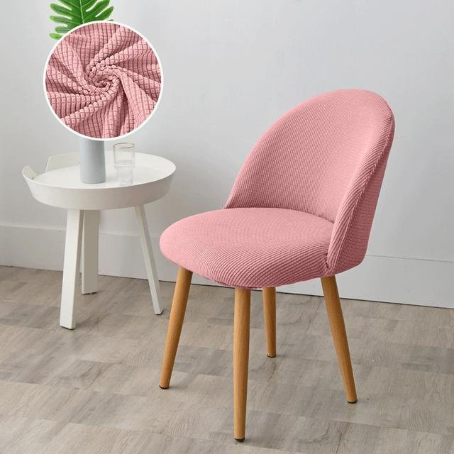 Lellen Entenschnabel-Stuhlbezug aus Polar-Fleece in Pink, elastischer Sesselbezug im skandinavischen Stil für Esszimmerstühle, 4 Stück - Bild 1