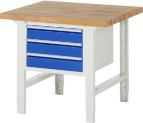Rau Werkbank höhenverstellbar 7127A1 in Weiß mit 3 Schubladen, B: 100 cm, T: 90 cm, H: 79-114 cm - Bild 1