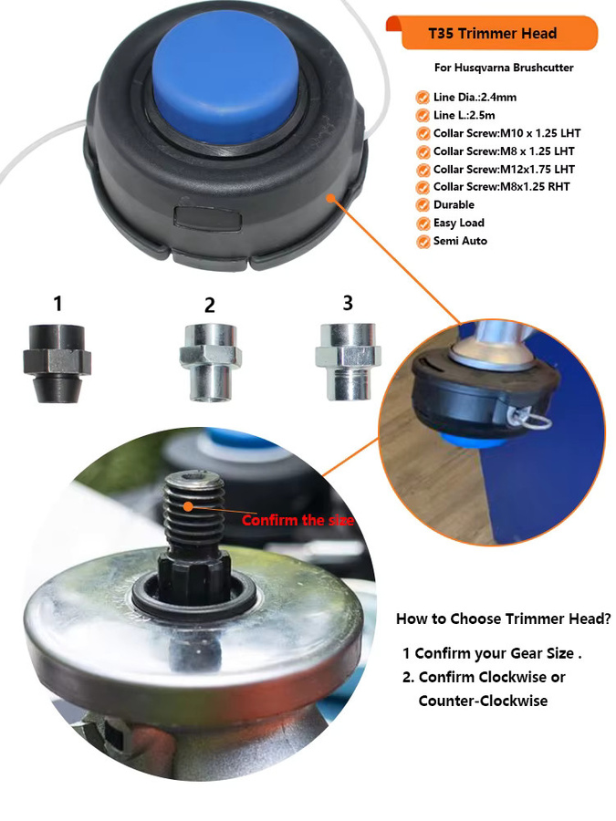 Husqvarna T35 Trimmerkopf passend für 531RS 533RS 535LK 535LS 535RJ 535RX 535RXT 541RS 541RST 543RBK 543RBX 543RS 543RBS 553RBX 553RS - Bild 2