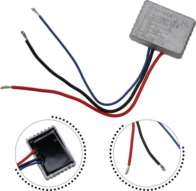 VIBRATITE Soft-Start-Schalter aus Kunststoff und Metall in Silber, Soft-Start-Strombegrenzer-Modul für Winkelschleifer und Elektrowerkzeuge, 250 V bis 16 A - Bild 1