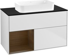 V&B Waschtischunterschrank Finion in Weiß lackiert, Breite: 100 cm, Tiefe: 60,3 cm - Bild 1