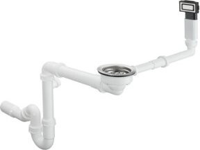 Hansgrohe Ab- und Überlaufgarnitur D14-10 in Edelstahl für Einzelbecken mit 1 1/2 Zoll Anschluss - Bild 1