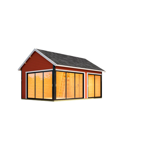 Lasita Gartenhaus Maja Murano mit Satteldach in Schwedenrot, B/H/T: 595 x 364,8 x 445,5 cm - Bild 3