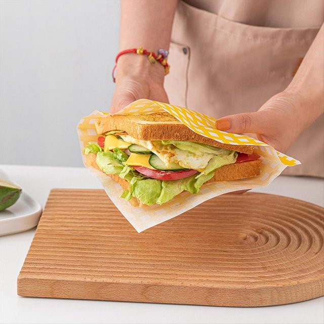 ABZT Sandwich-Verpackungsbeutel aus laminiertem Papier, Gelb, 17 x 17 cm - Bild 1
