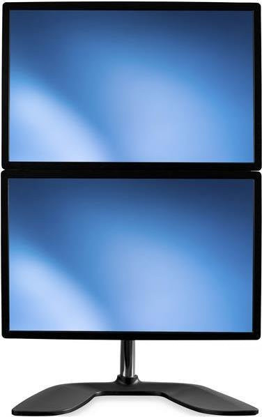 StarTech.com Vertikale Duale Monitorhalterung für bis zu 27 Zoll Monitore, Höhenverstellbare Doppelmonitorhalterung aus Aluminium und Kunststoff, Schwarz/Silber, VESA 100x100 mm - Bild 1