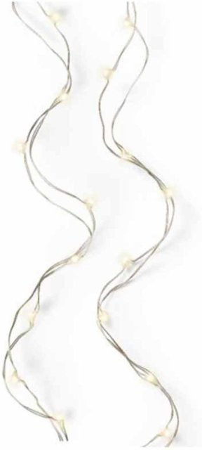 Lumineo LED Micro Lichterkette warmweiß mit Timer und Batteriebetrieb, Silber/Weiß, Länge: 0,95 m - Bild 2