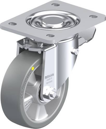 Blickle Lenkrolle LH-ALTH 125K-3-ST-AS mit Feststeller in Silber und Grau, Rad-Durchmesser: 125 mm, Tragfähigkeit: 550 kg - Bild 1
